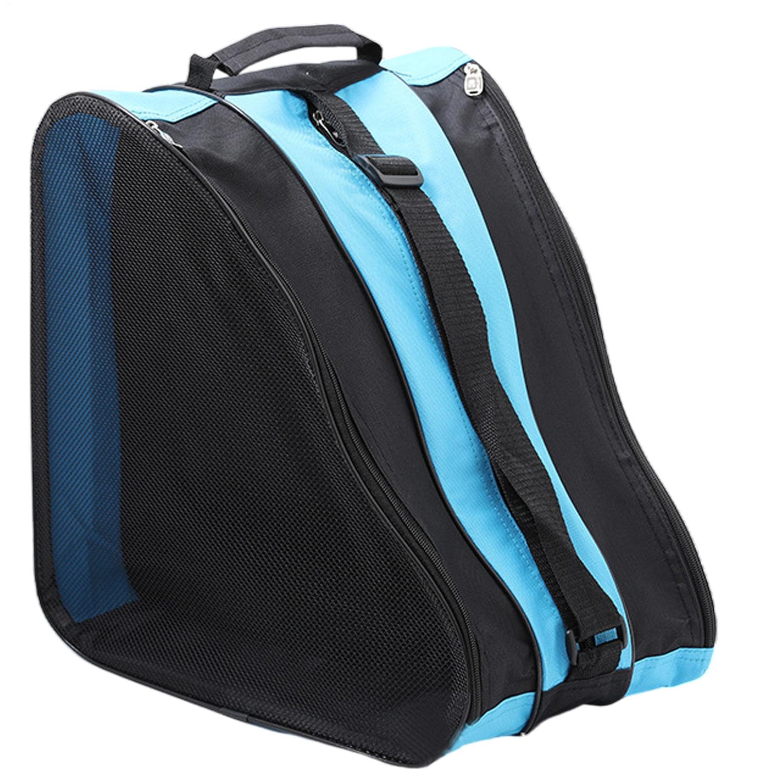 Yaztauho Ice Skate Storage Bag, Roller Skate Bags, Inline Skates Carry Bag, Roller Skate Carry Bag with 3 Compartments, Ice Skate Bag, Roller Skate Storage Bags for Kids, Adults, Blue