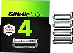 Gillette Labs — Recargas de lâmina de barbear masculinas compatíveis com lâminas Gillette Labs – 4 cartuchos com barra esfoliante