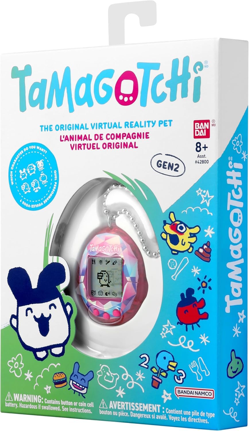 Bandai, Tamagotchi Wirtualne zwierzę domowe różowy skarb Jewel, wielokolorowy 42992, elektroniczna zabawka dla osób powyżej 8 lat