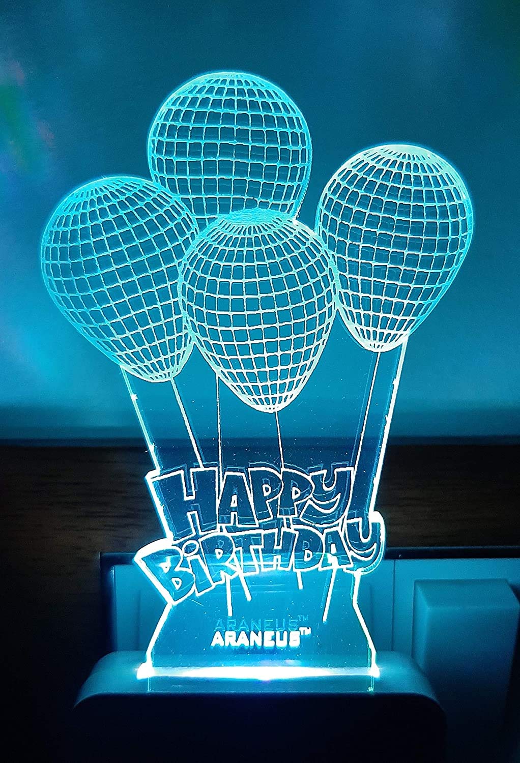 UNICEPT 7 LED Colors Changing 3D Illusion LED Night Lights (Small Size, 10cm, Multicolour)Pack of 1