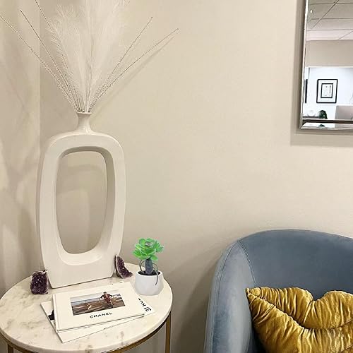 Miniatura 4 de JIMROLA Plantas artificiales y vegetación en 1 macetas de cerámica blanca, pequeñas suculentas falsas para decoración del hogar, dormitorio, sala de