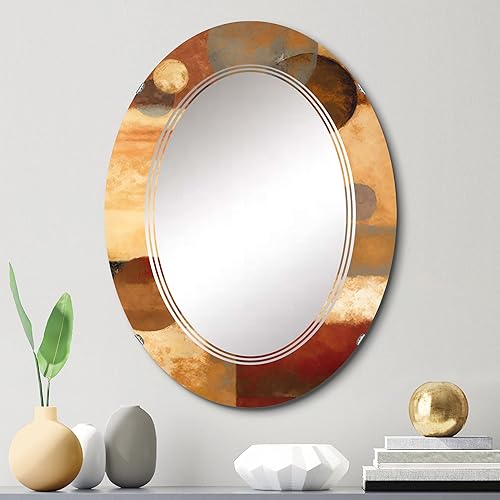 Miniatura 7 de DesignQ Aged Barrel Universes I - Espejo de tocador, espejos de baño, espejos de pared para sala de estar, dormitorio, espejo ovalado, grande, 20 x