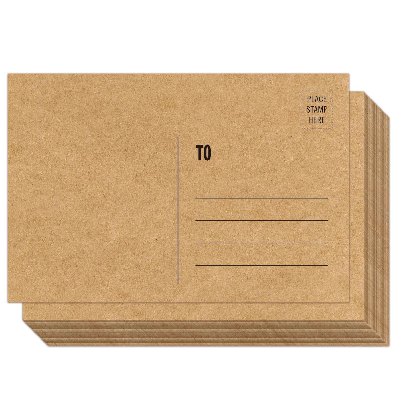 MEIOPUOYEAM Brown Kraft 4x6 Blank Postcards (100), 300gsm Cardstock, Mailable, for Art & DIY Projects