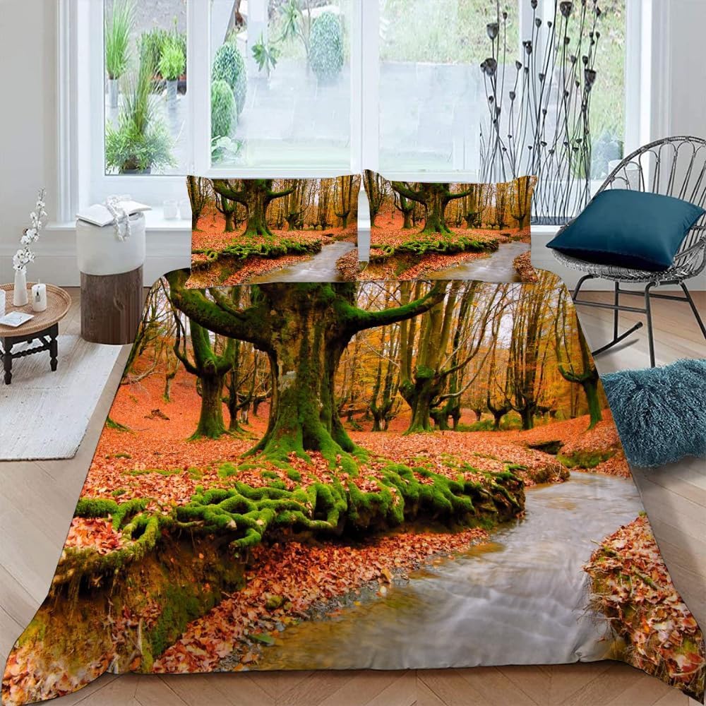 Housse de couette 240x260 forêt d'automne pour réveiller votre chambre