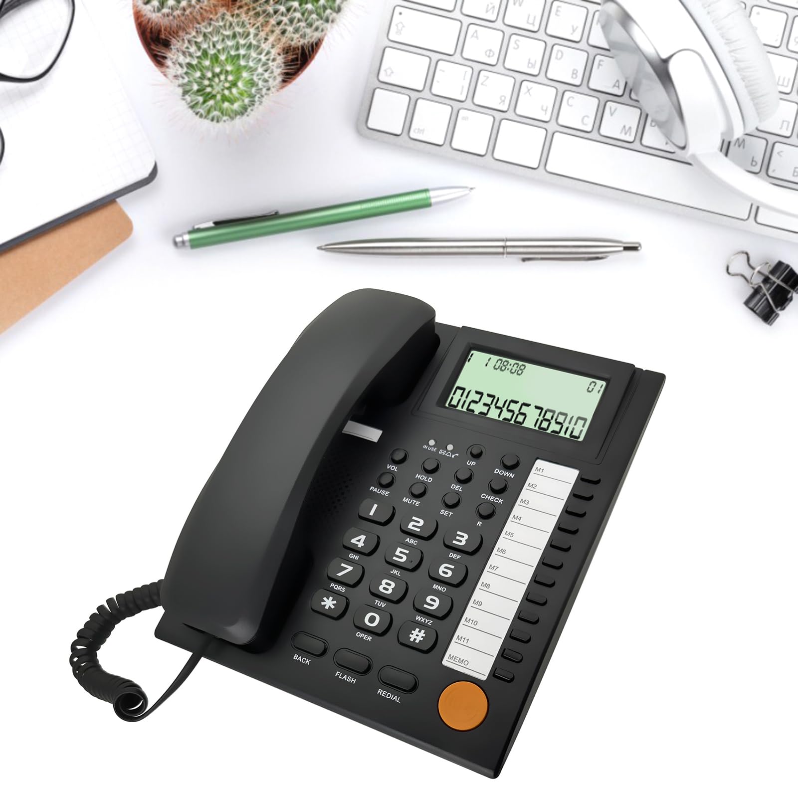 Telefono fisso con filo Big Button Telefoni fissi con identificazione del chiamante Telefono fisso per ufficio Hotel Receptioni Telefono con filo Big Button Identificazione del chiamante