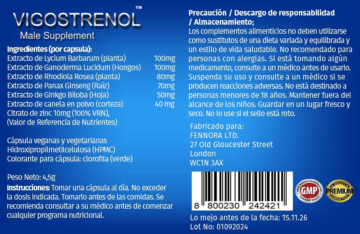 Suplemento masculino de fórmula avanzada Ultimate Strength, en Cápsula, para el Aumento de energía