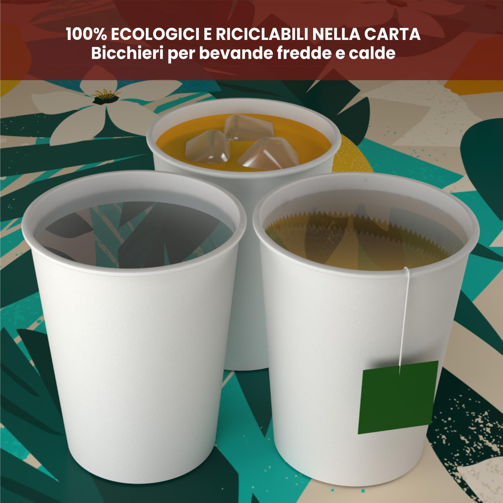 Ecosoul Tazze Usa E Getta Tazze Da Caffè Compostabili ECO SOUL - 350ml In Bagassa Con Coperchi E Manicotti, Per Bar E Ufficio Bicchieri Bagassa - Foto 12