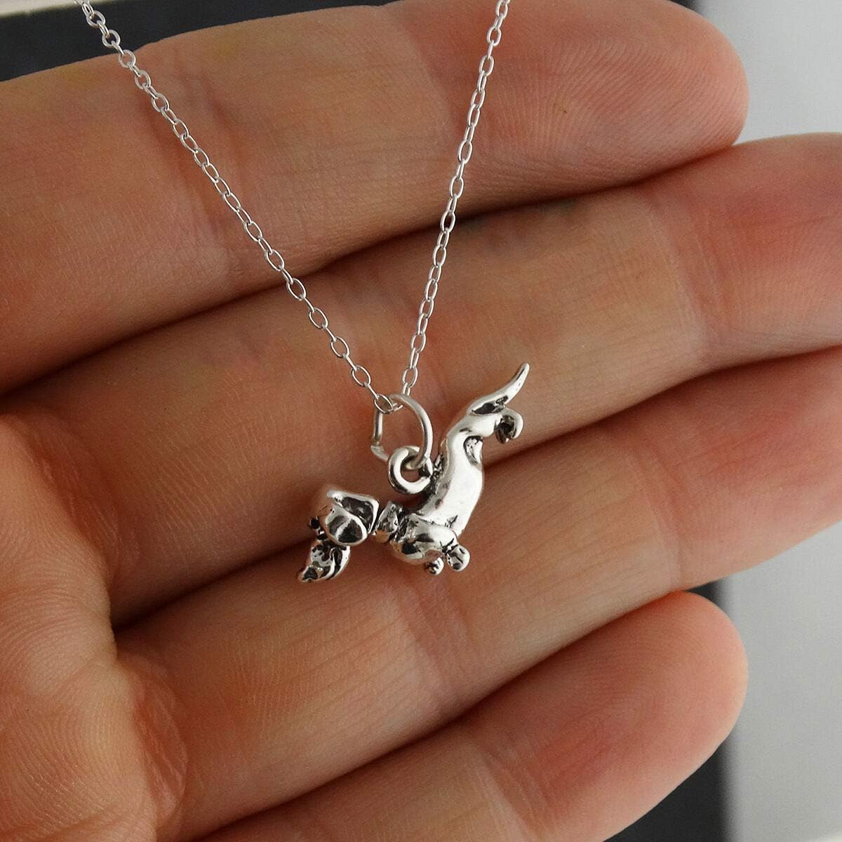 Dachshund Dog Necklace - 925 Sterling Silver - 3D Charm Pet Wiener Dogs Pets New