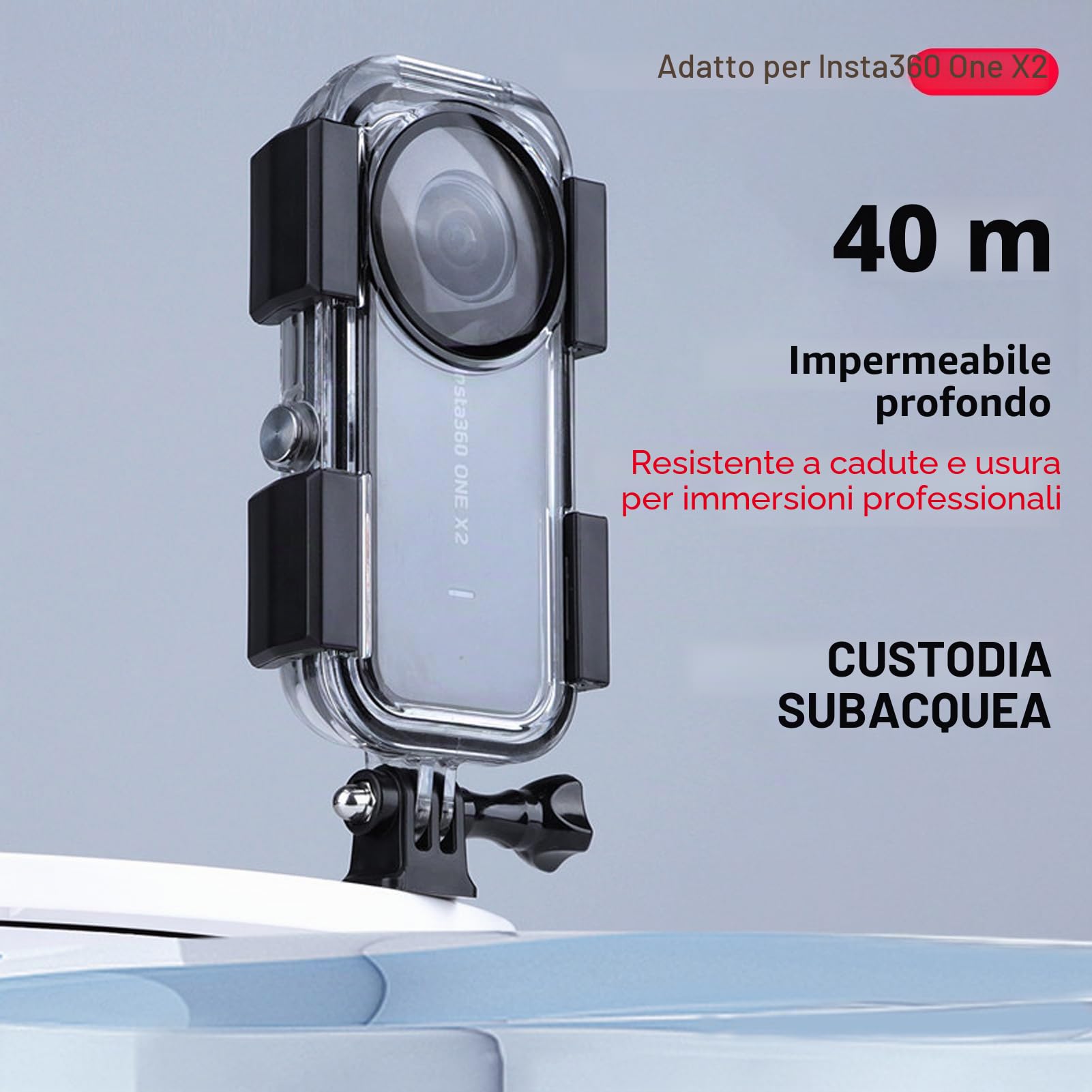 Yunseity Custodia Impermeabile da 40 M per One X2, Custodia Protettiva per Immersioni Subacquee per Fotografia Subacquea