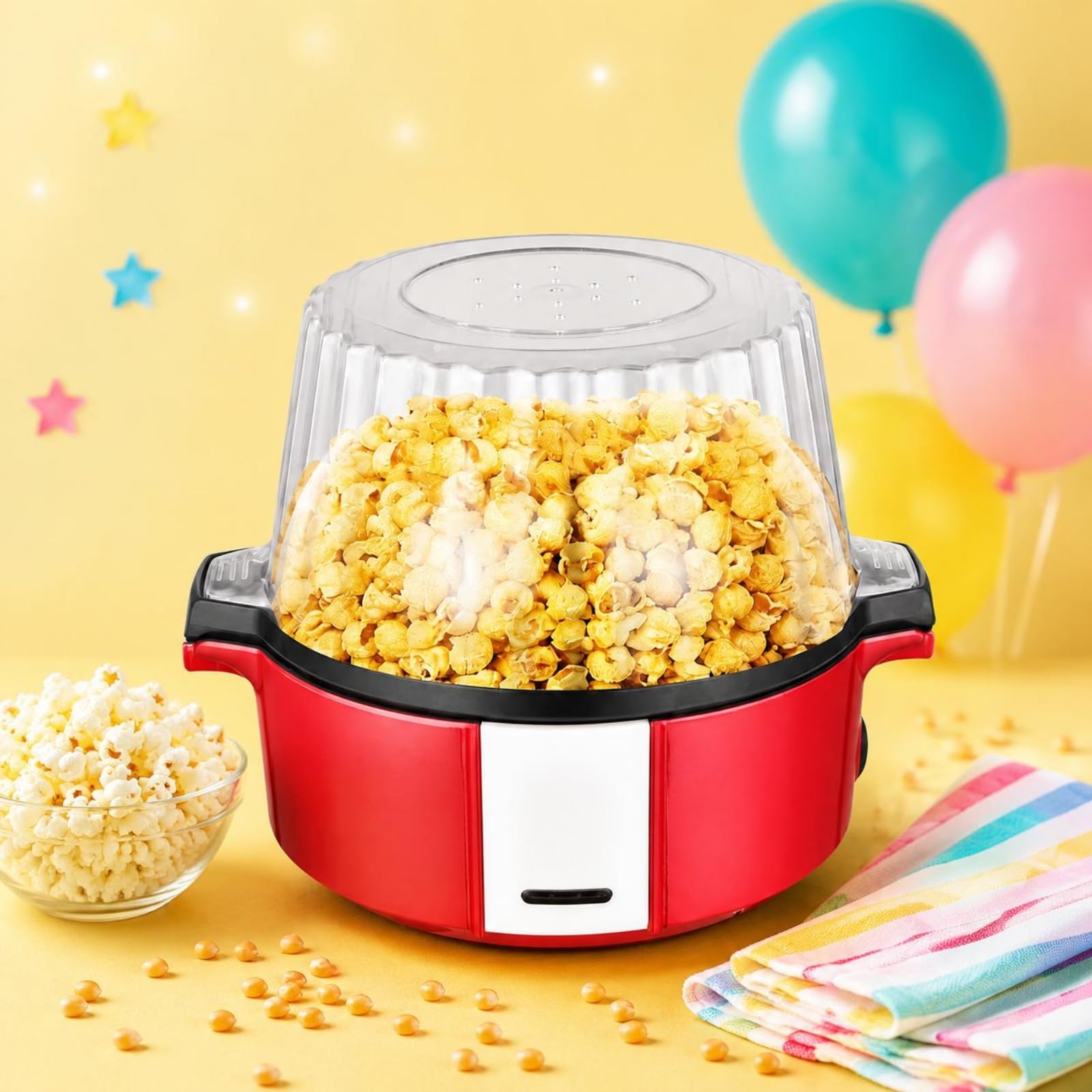 Macchina per Corn Elettrica Corn Maker corniera Dispenser Scaldacorn Compatta con Visione del Processo 700W 60g 70g Adatta per Serate TV Cucina Domestica Amici