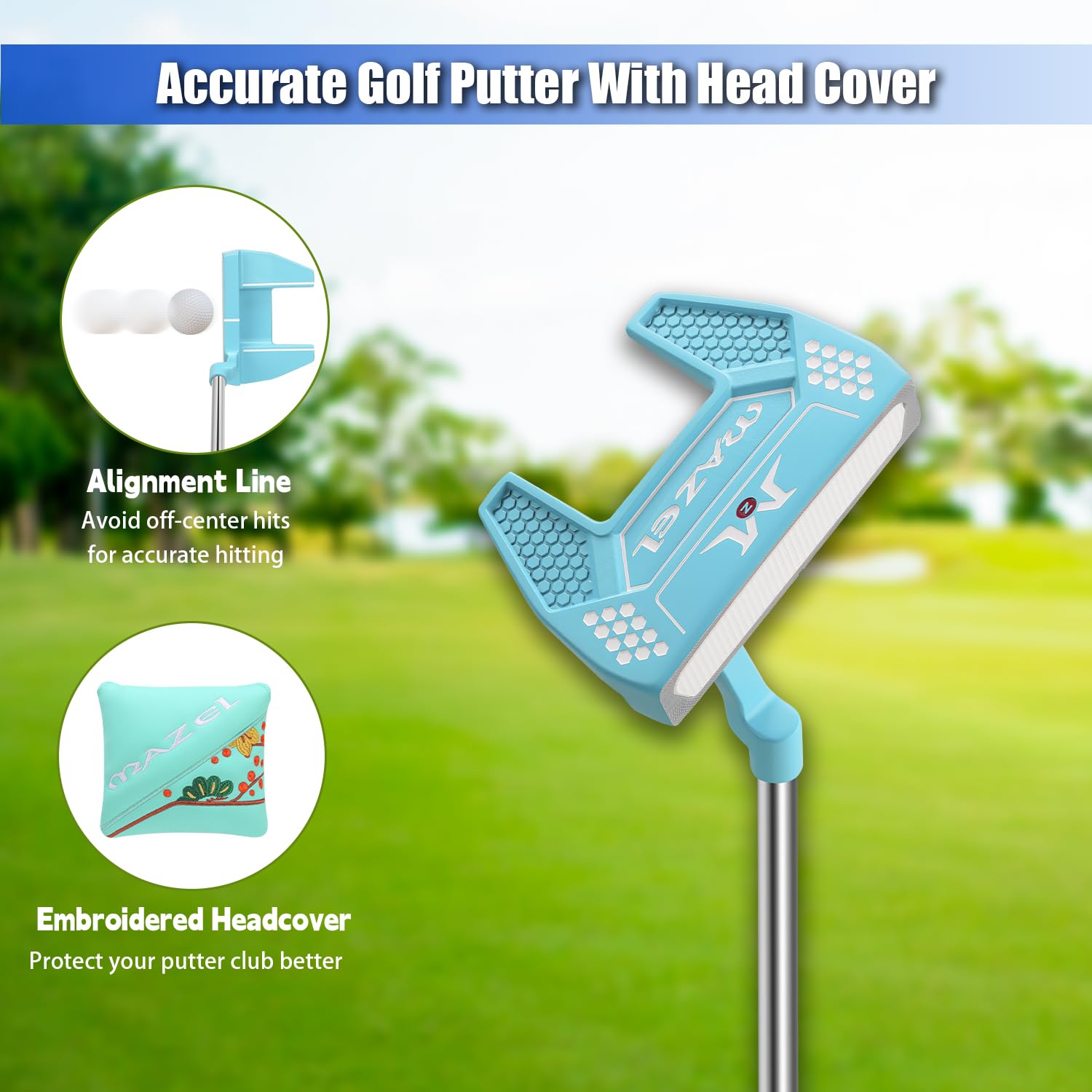 MAZEL 12-teiliges komplettes Herren-Golfschläger-Set oder einzelne Golfschläger – Titan-Driver, #3, 5 Fairway-Holz, Hybrid, #4, 5, 6, 7, 8, 9 Eisen & Pitching-Keil, Golf-Putter