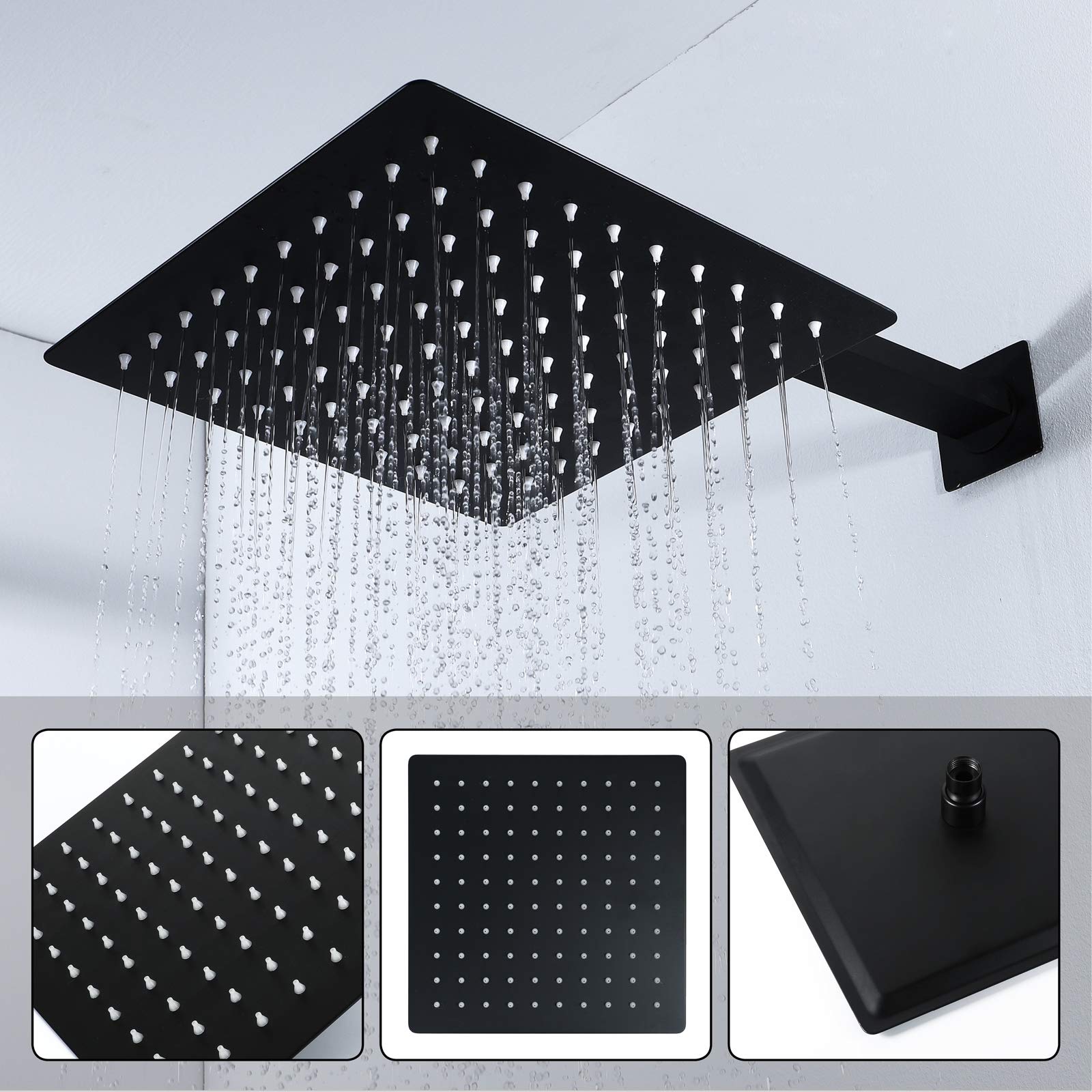 System prysznicowy, Systemy natrysków do ciała, Natrysk ścienny z deszczownicą 250 x 250 mm, Zestaw baterii prysznicowej, Zawór prysznicowy, 6 dysz spa, Prysznic ręczny, Ch,