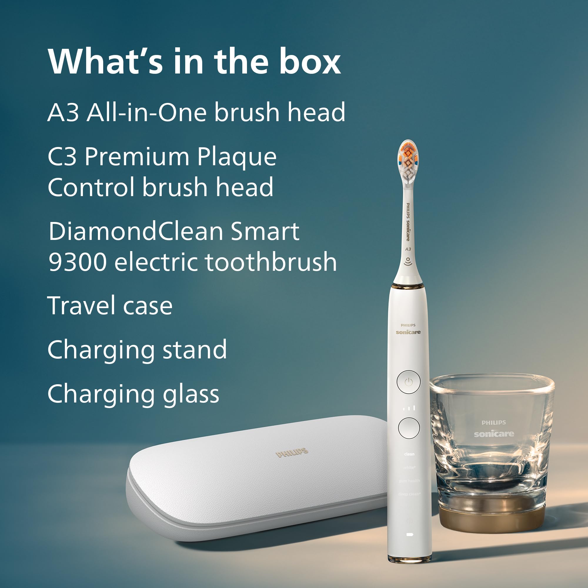 Philips Sonicare DiamondClean Smart Electric, spazzolino elettrico ricaricabile per igiene orale completa, serie 9300, oro rosa, HX9903/65