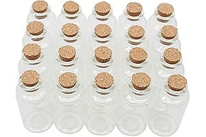 Axe Sickle 20 mL Cork Stopper Glass Bottles Mini Transparent Glass Bottles 20 Pcs
