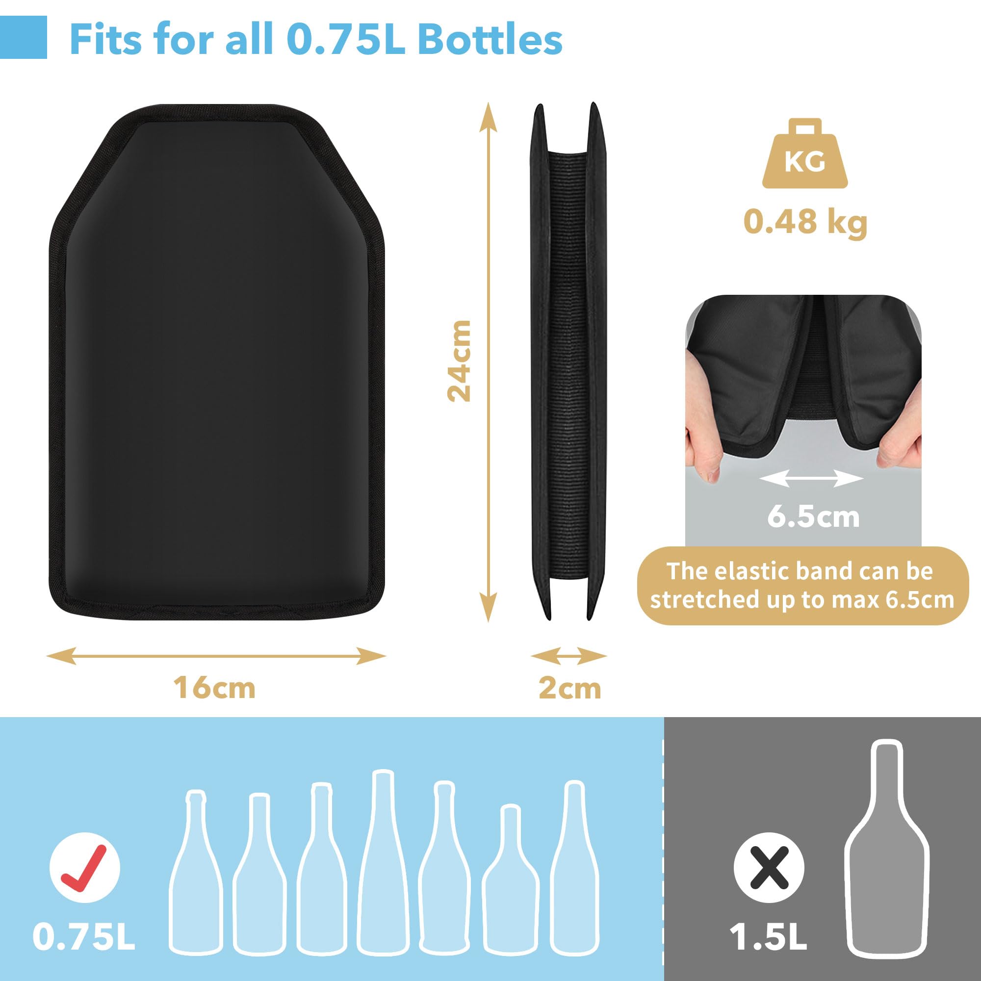 Gimars 2 Borsa Raffredda per Bottiglie Spumante Champagne Vino,Sacco Termico Refrigeratore per Vini,Fascia Raffreda Bottiglie Elastica,Manicotto Refrigerante per Bevande Birra Vino Viaggio Feste