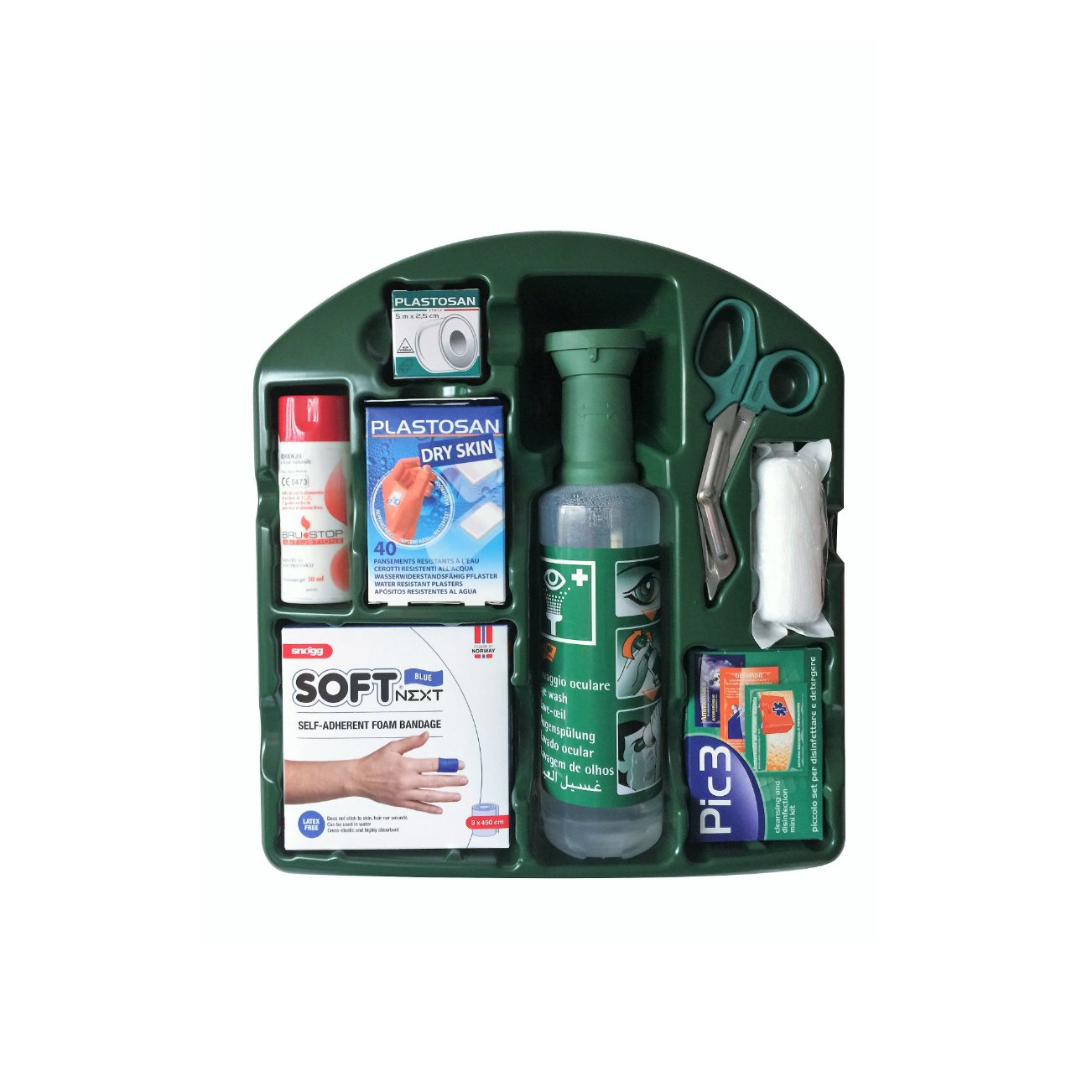 Kit pronto soccorso oculare, ustioni e medicazione