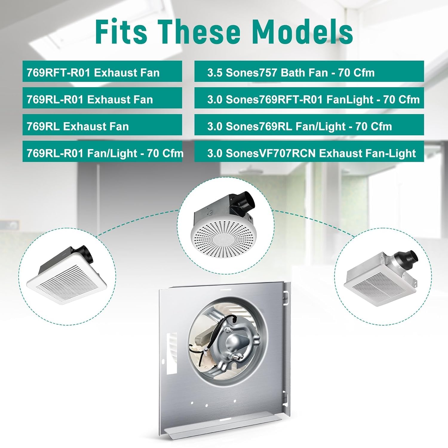 769RL, 769RL B Unit for NuTone S0504B000 Motor Assembly, S0504B000 Fan Power 769RFT-R01 769RL-R01 Replacement Motor 769RL B Unit for NuTone Bathroom Fan, JESP-61K13/C-87547