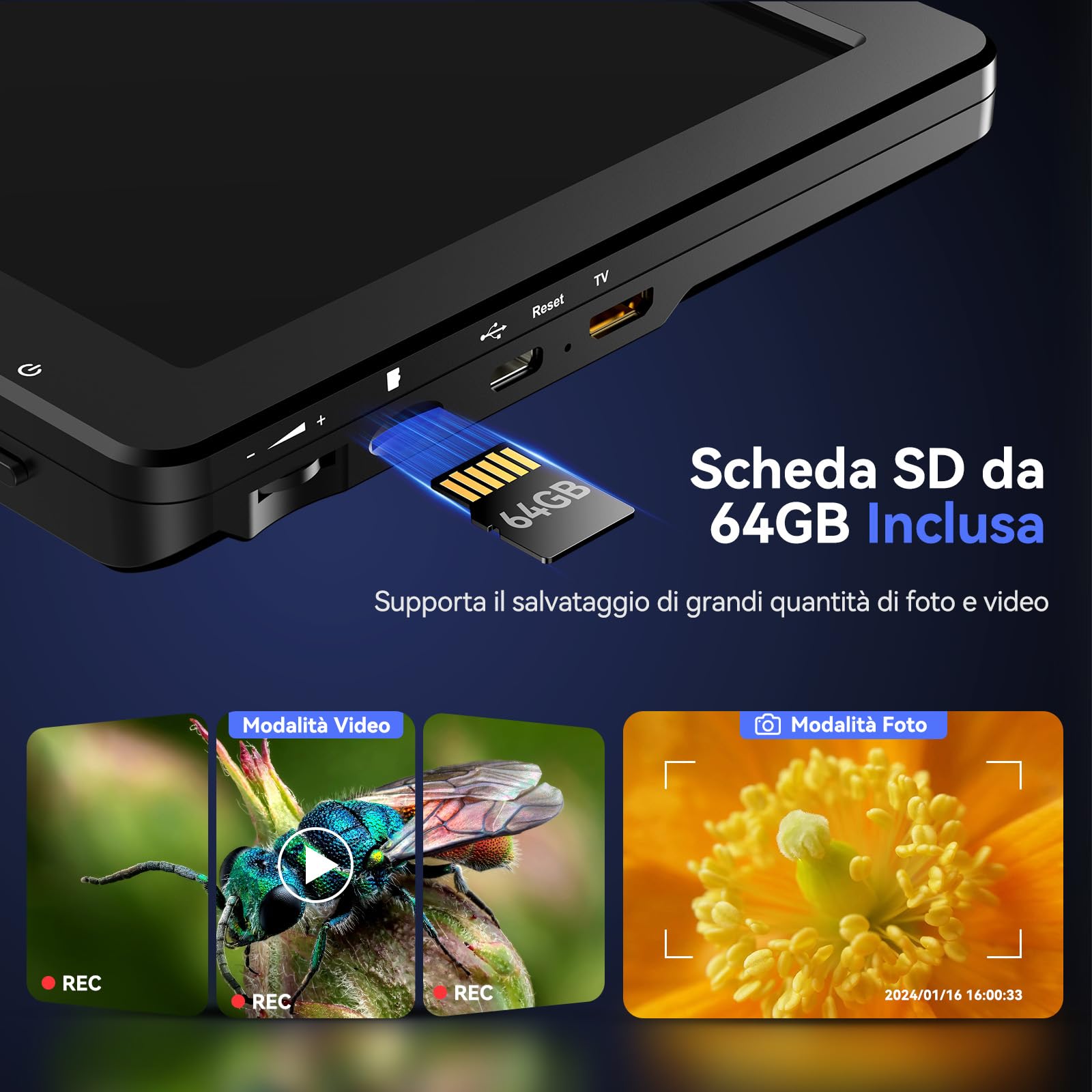 TOMLOV DM9 Max Microscopio Digitale da 10,1 Pollici, 20MP Lente d'ingrandimento per Monete/Saldatura con Schermo IPS HD, Regalo per Adulti, con 10 Luci LED Regolabili, Compatibile PC/TV