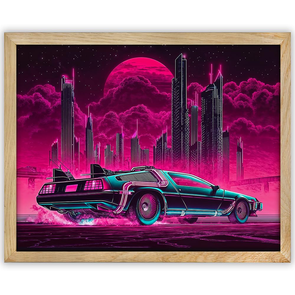 Amazon.com: Back to the Present - Cyberpunk DeLorean 11x14 Framed