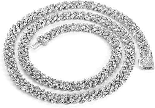 WAHZAUS Extra Shiny Big Iced Out Miami Link Chain for Men