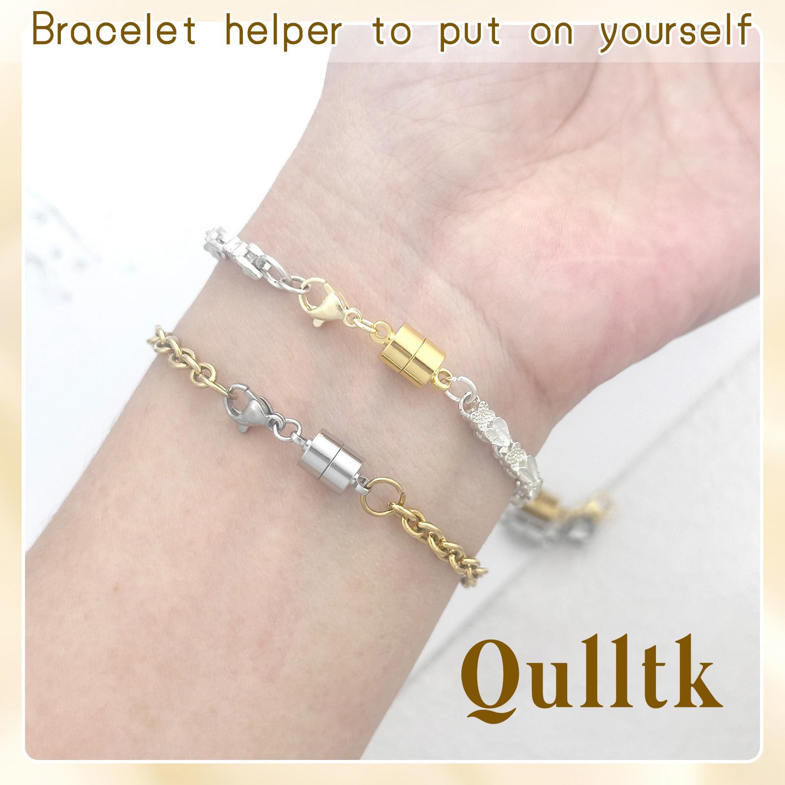 Magnetische Halskettenverschlüsse und Verschlüsse, 18 Karat Gold und versilberter Armband-Konverterverschluss, geeignet für Halsketten und Kettenverlängerungen