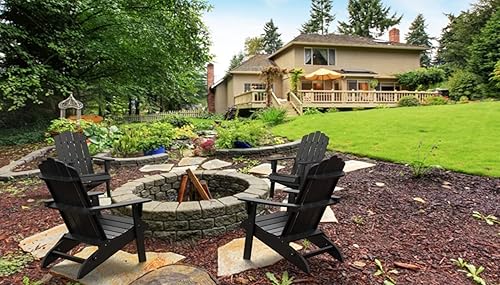 Miniatura 9 de PolyTEAK Silla Adirondack plegable, madera de polietileno resistente a la intemperie, muebles de patio al aire libre, hasta 300 libras, sillas