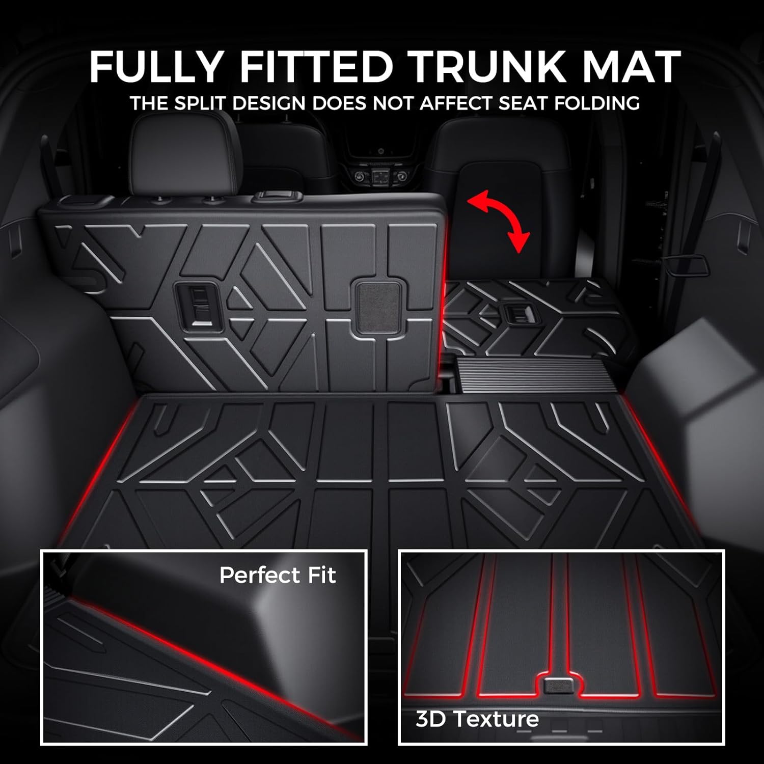 Custom Fit Floor Mats & Cargo Liner with Seat Back Covers for 2025-2026 Chevrolet Chevy Equinox/GMC Terrain (Not for Equinox EV), Anti-Slip, Heavy-Duty, All-Weather TPE Car Floor Mats, Black - Image 4