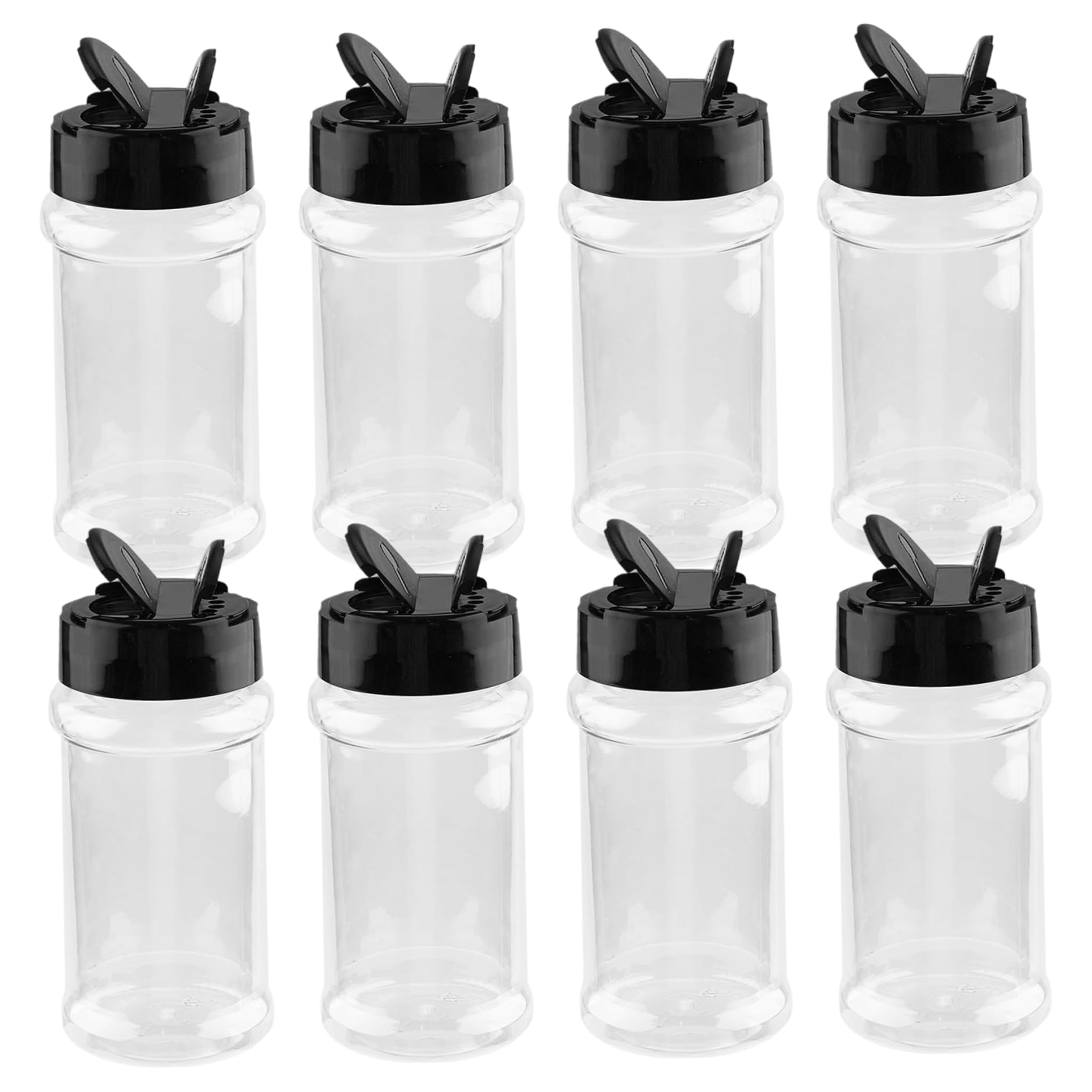 DAGLLGEW 8Pcs Seasoning Bottles 2.7oz Plastic Clear Spice Shakers with Holes and Lids Refillable Empty Seasoning Containers Bottle for Storing Spice Salt Herbs Shaker Shaker