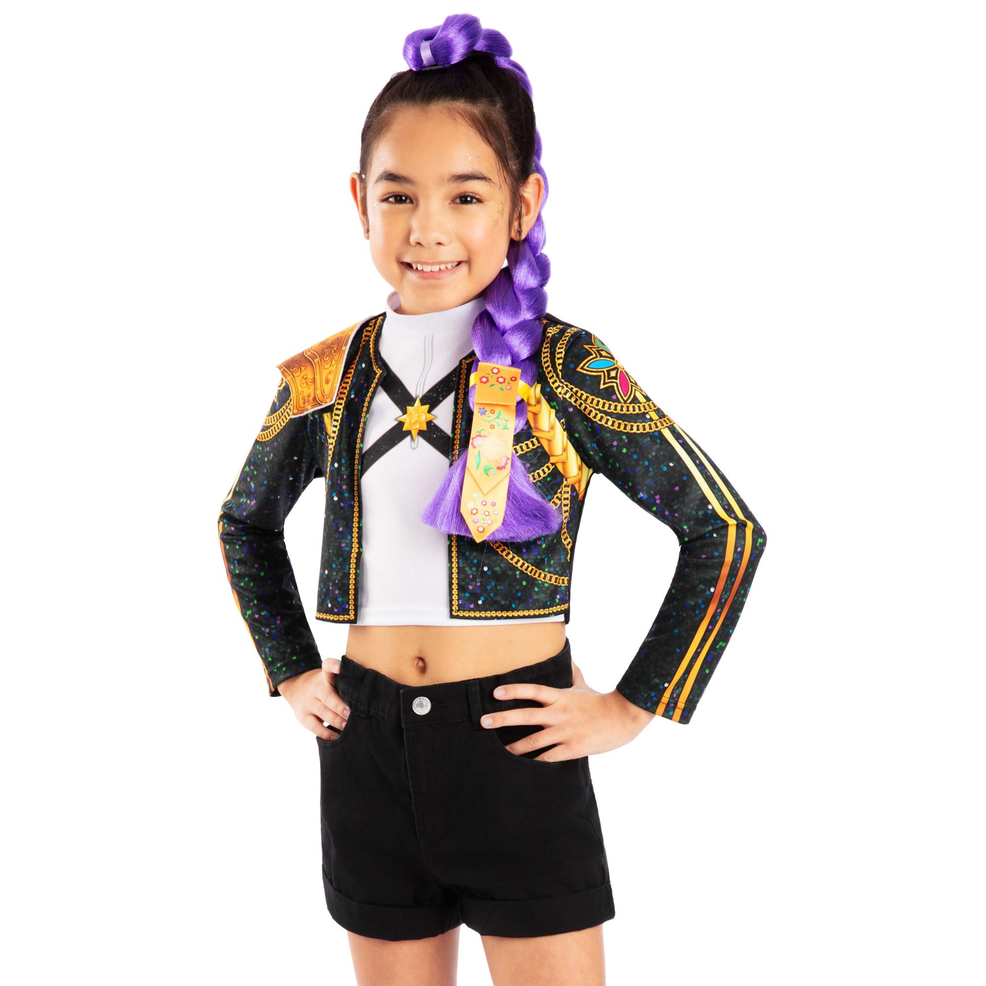 Rubies Official Netflix K-Pop Demon Hunters Deluxe Rumi Clip-on- Braid (60cm L), Kids Fancy Dress, One Size