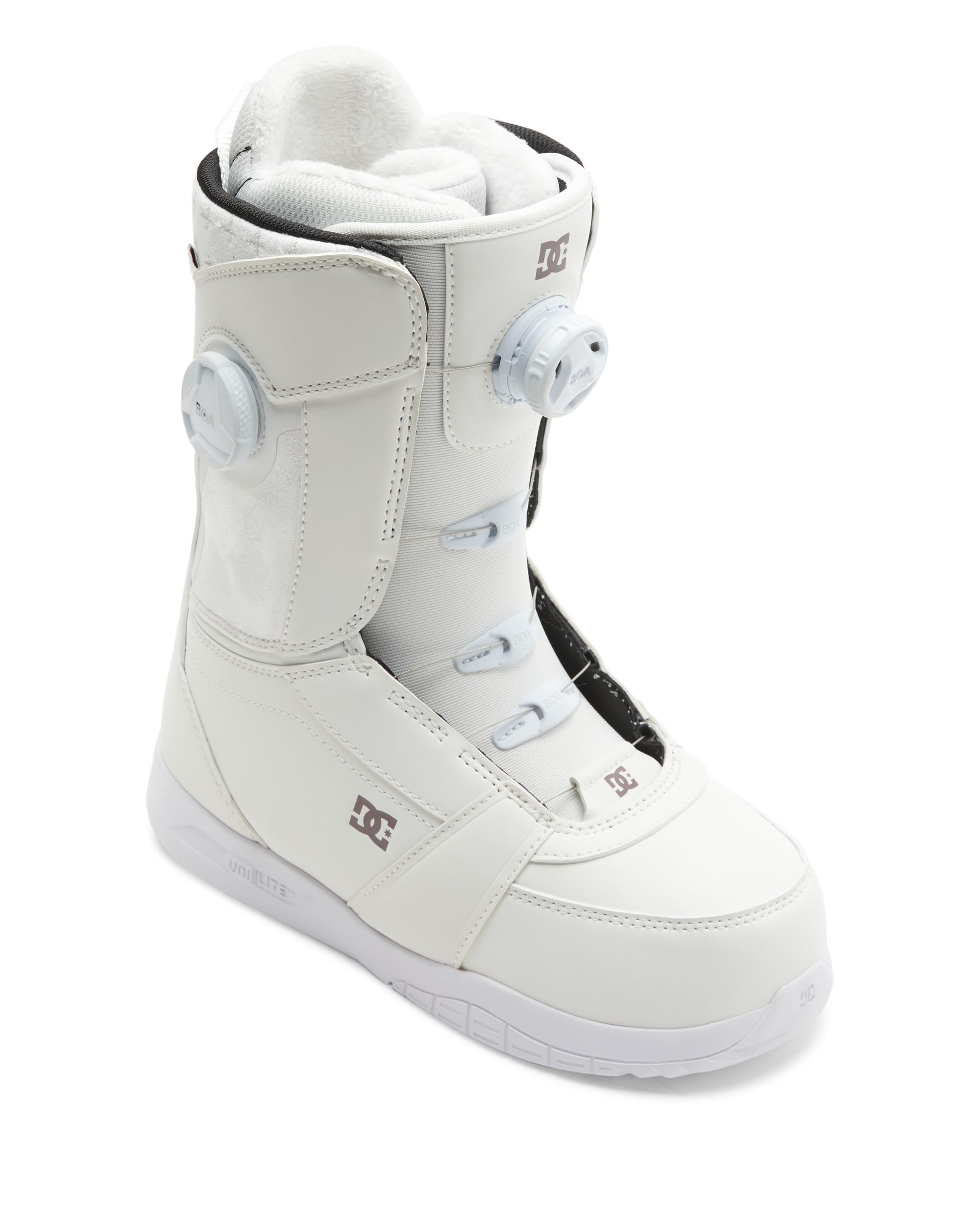 DC Shoes Women's Lotus BOA Snowboard Boots - Micro-Adjustable Stable Snowboarding Boot with Lightweight Multi-Layer Liner & Comfortable Molded Insole - Off White, 9