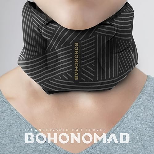 Miniatura 8 de Almohada inflable para el cuello para viajes, almohada ajustable de apoyo para el cuello para avión, coche, tren, autobús, oficina, hogar, almohada