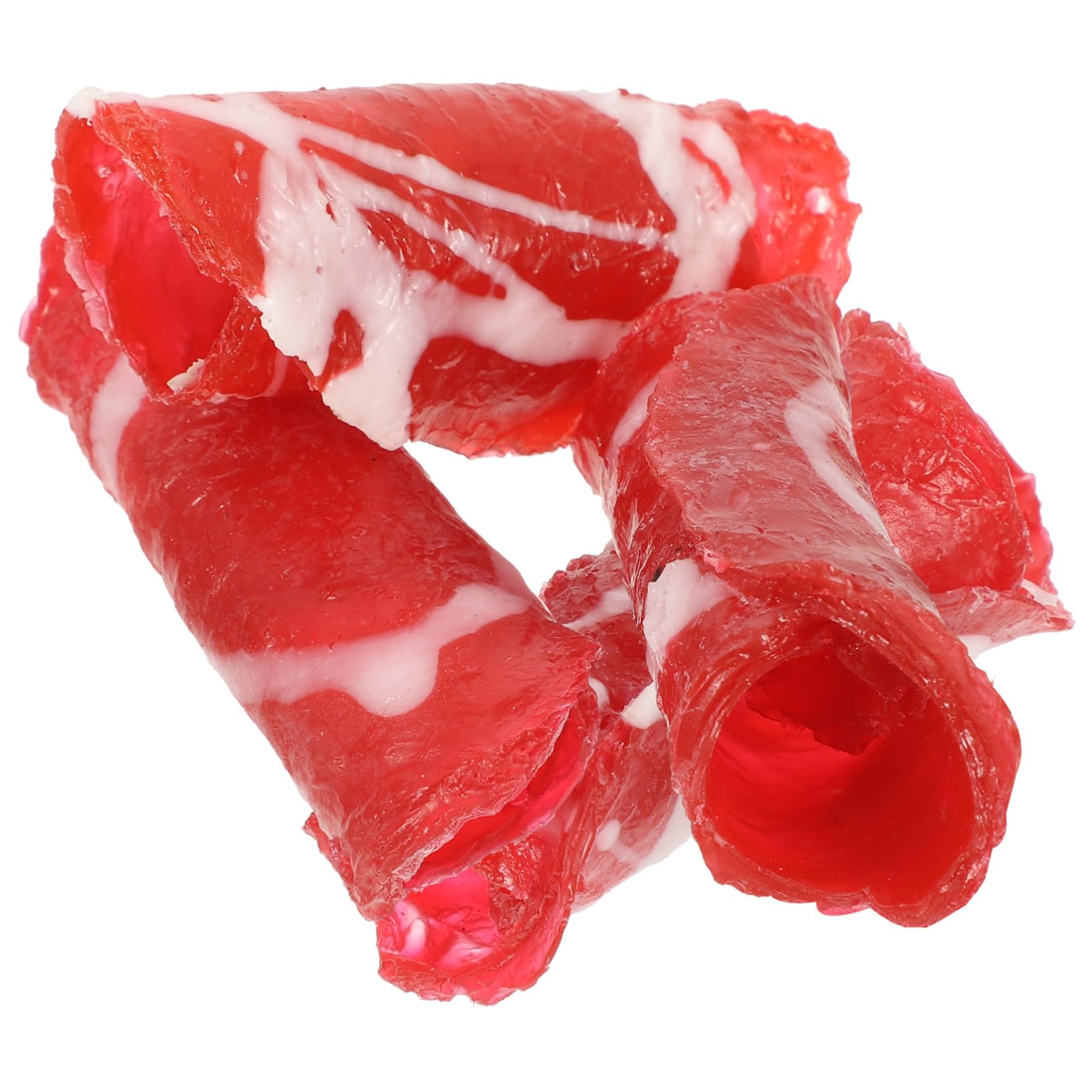 VOSAREA 4pcs Simulated Meat Roll Set Realistic Artificial Meat Prop for Dining Room Decor Fake Food Display for Hot Pot Restaurant Decoration