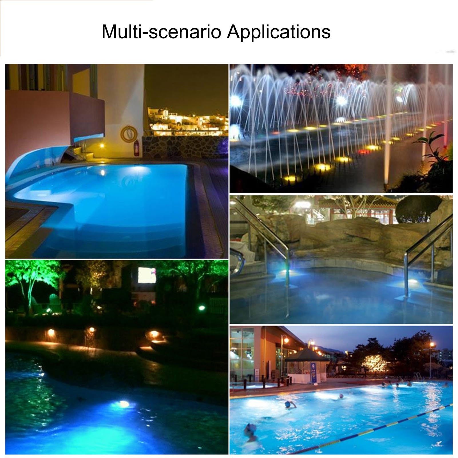 LED-Unterwasserstrahler, 24 V Gleichstrom, IP68, Unterwasserleuchte aus Edelstahl für Springbrunnen, Teiche und Schwimmbäder(Blue,15W)