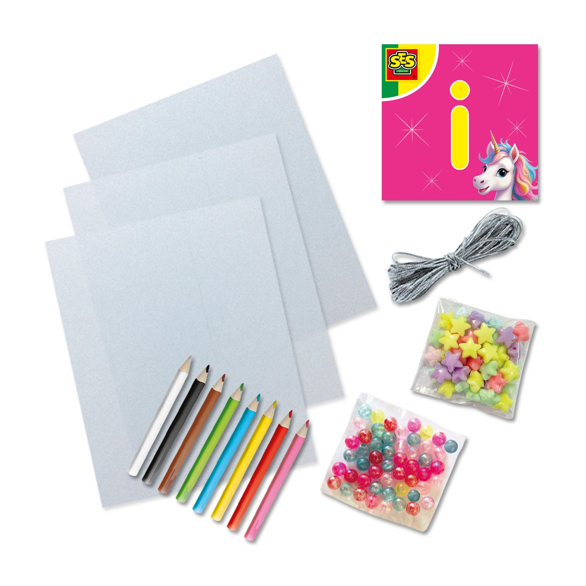 Ses Creative Bracelets de Perles Licorne Kit Créatif dès 5 Ans - Rose