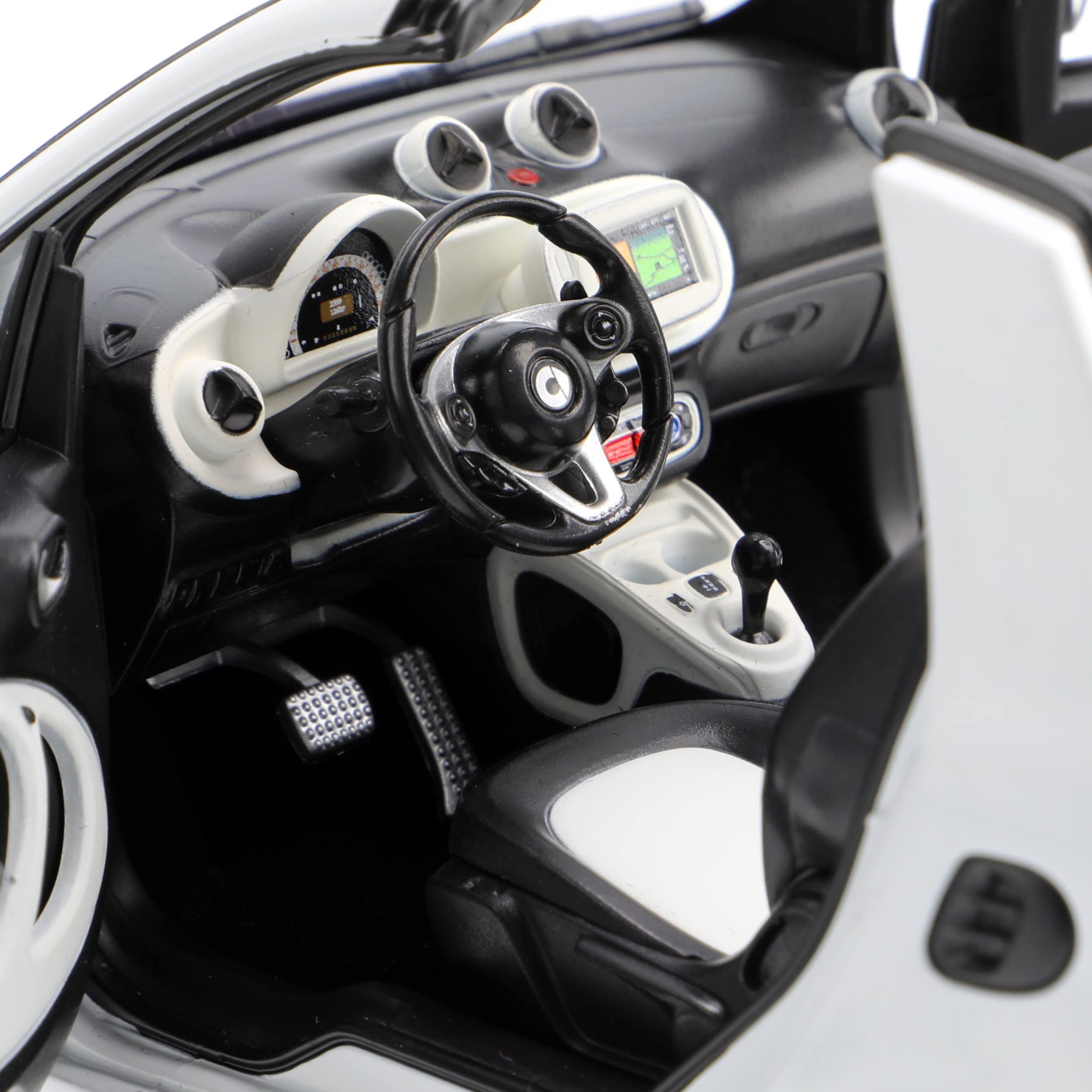 Smart ForTwo Cabrio A453 Grau mit Silber mit abnehmbarem Dach Ab 2015 1/18 Norev Modell Auto