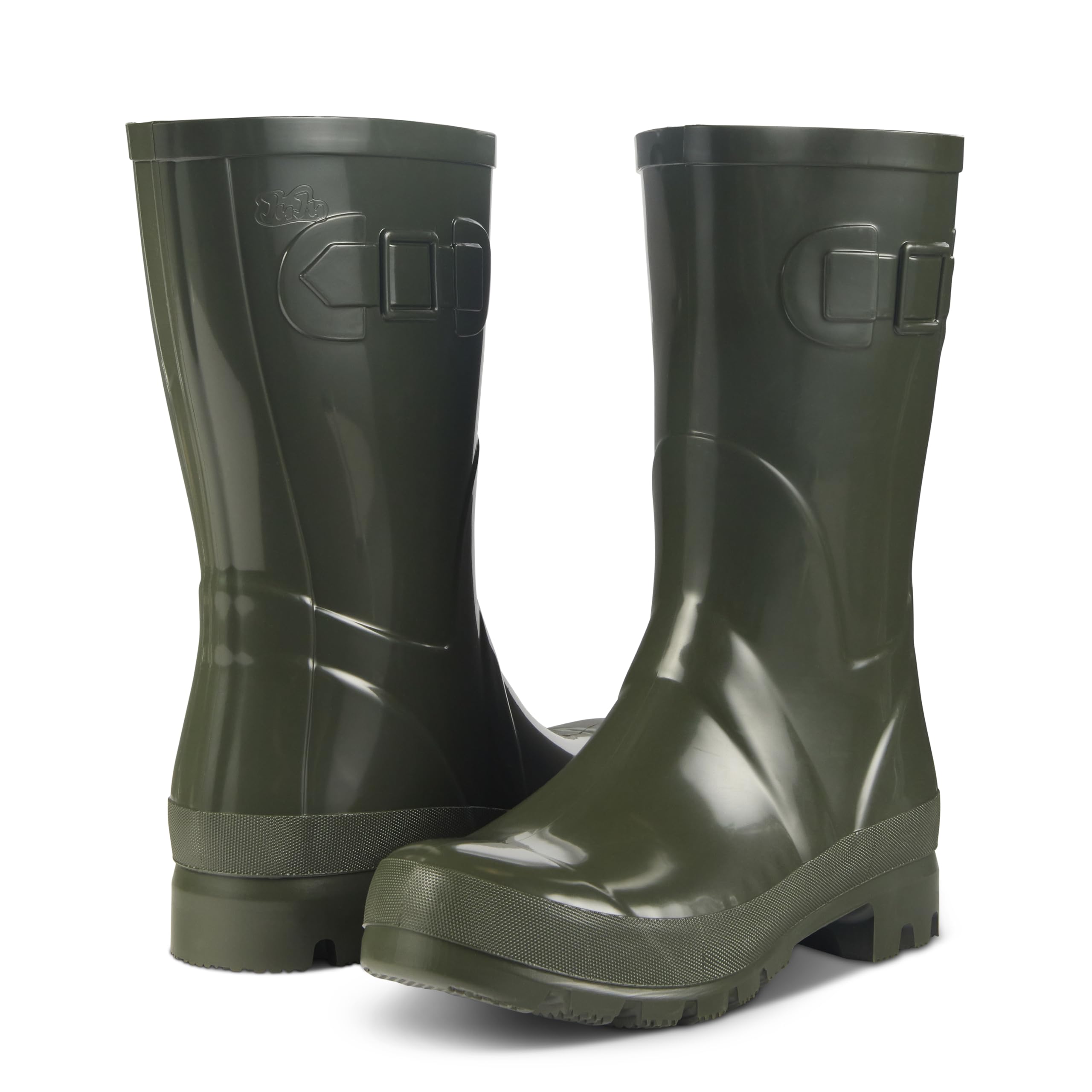 JUJU Botas de agua impermeables para mujer, ajuste cómodo y elegante, fáciles de poner, botas Wellington para mujer, tallas 3-8