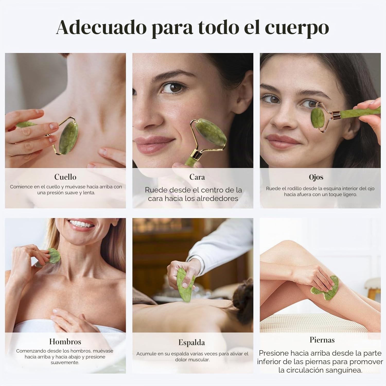 BAIMEI Gua Sha y Rodillo De Jade Roller, Guasha masajeador facial Calma yRelaja la Piel,Regalo para el cuidado de la piel,Regalos Para Mujeres