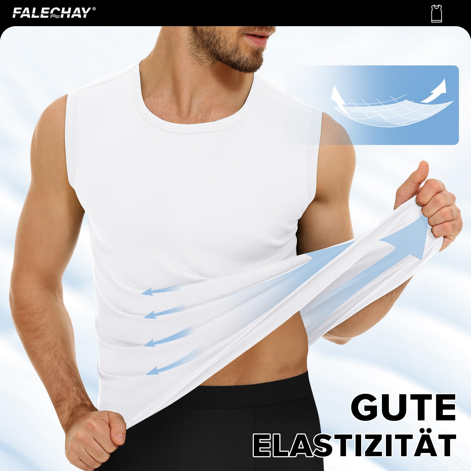Falechay Pacco da 3 Canottiera Uomo 100% Cotone Canotta
