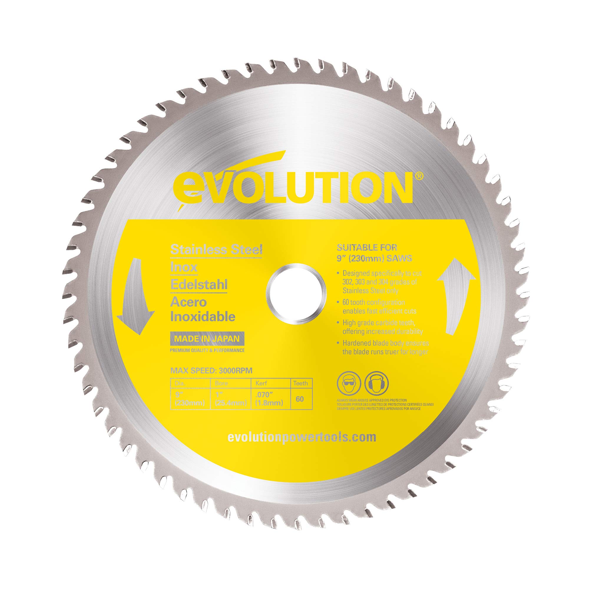 230BLADESS Stainless Steel Cutting Saw Blade, 9-Inch x 60-Tooth