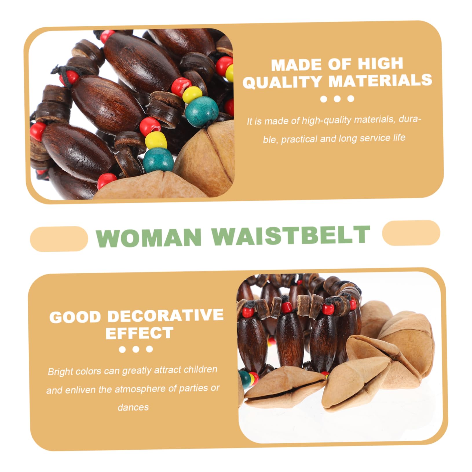 HEMOTON 1Pc African Tribal Style Wristband Bell Creative Djembe Handbell for Percussion Instrument for Parties and Music Activities