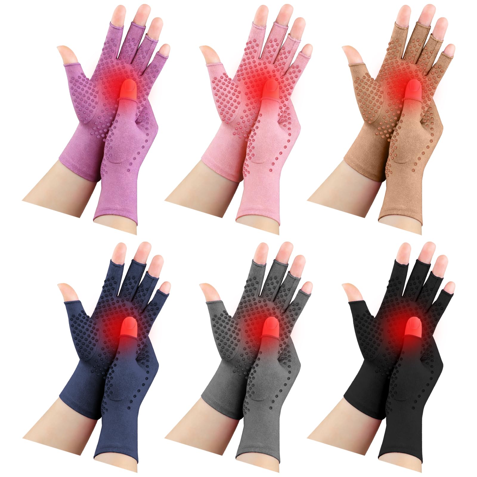JenPen 6 Pair Arthritis Compression Gloves