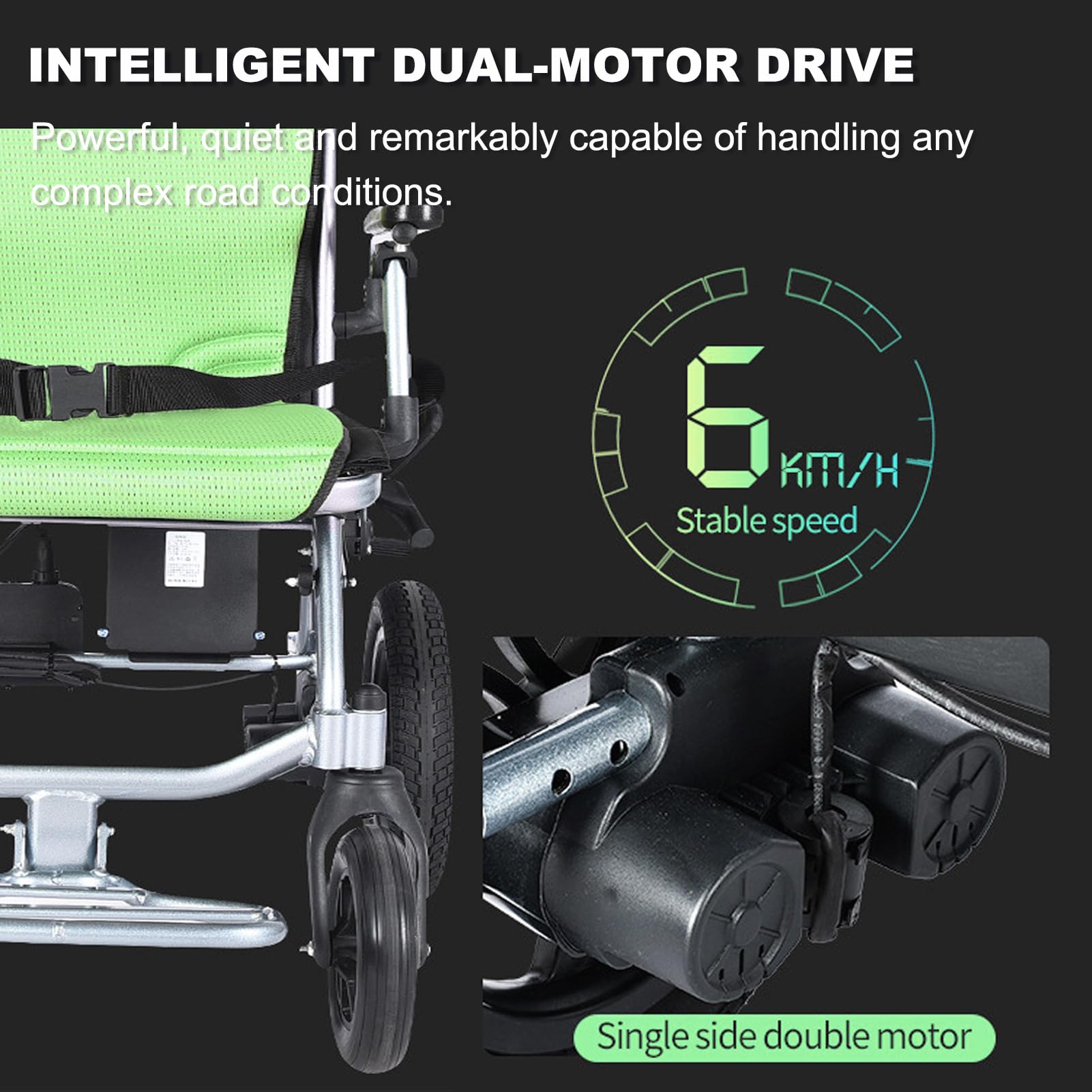 Fauteuils roulants électriques pliants pour adultes seniors 30 lb Fauteuils roulants électriques pliables légers 250 lb Fauteuil roulant motorisé durable avec 2 batteries amovibles pour personnes âg