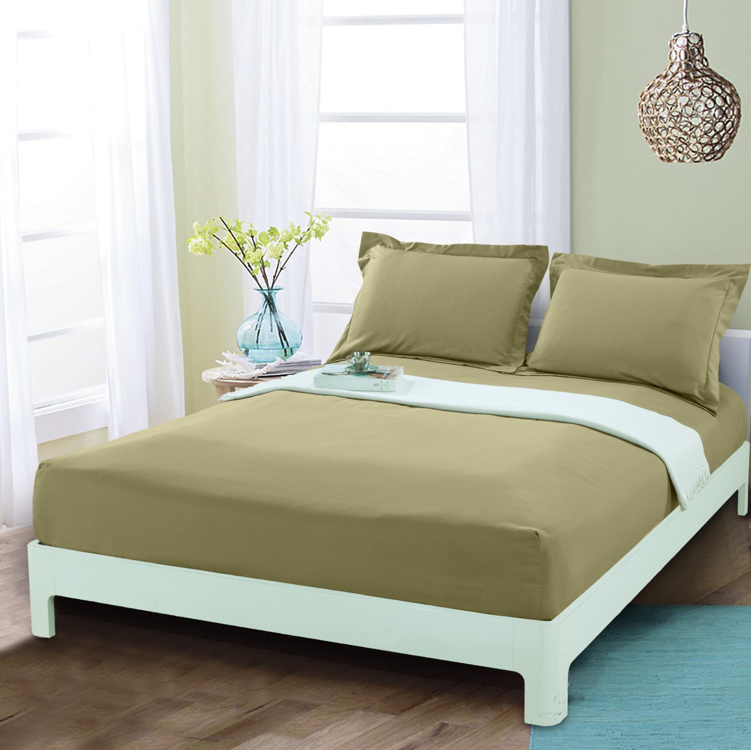 Mocassi Full Fitted Sheet - Deep Pocket Cooling Sheets up to 16 inch - Hotel Luxury 1800 Premier - Softest Sheets - Wrinkle Resistant - 1 Single