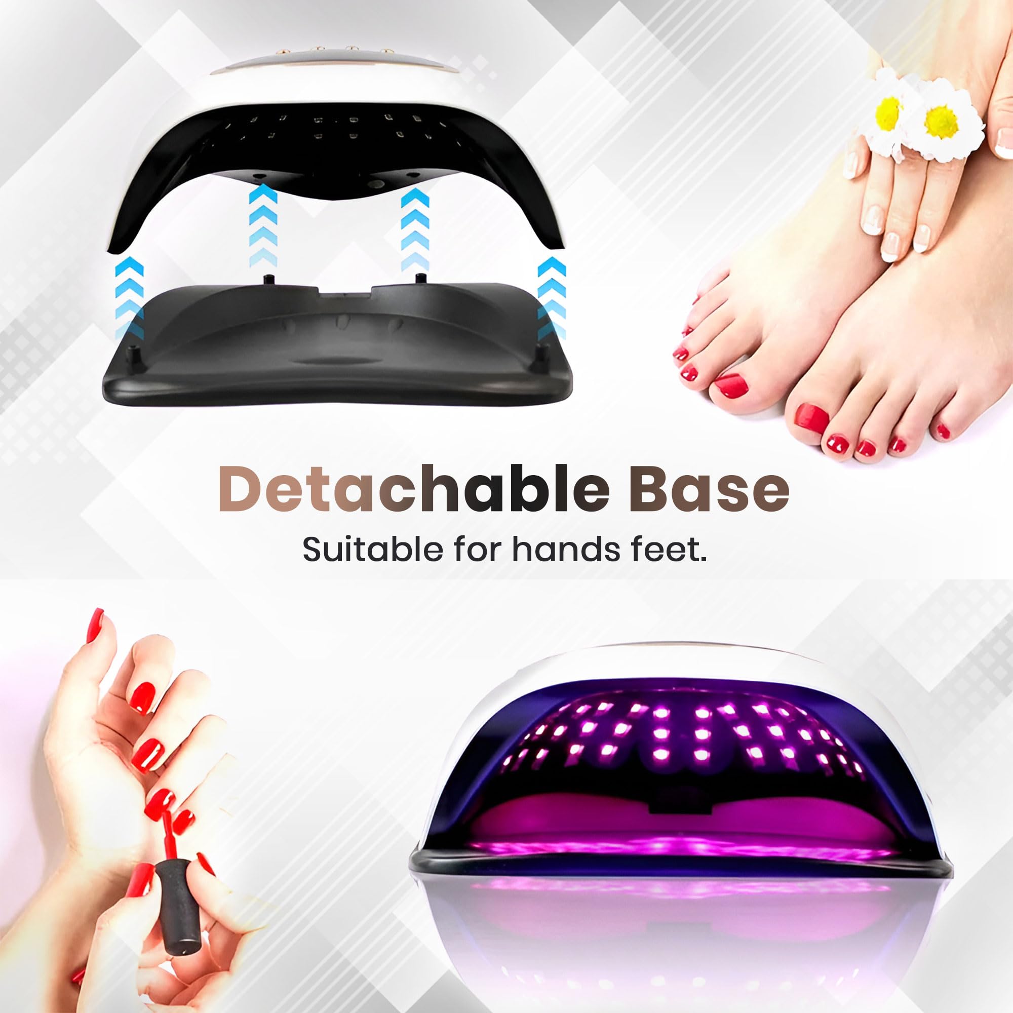 White Hawk UV Lamps for Gel Nails / 300W UV Nail Lamp with 72 Beads, Large LED Display - Image 3