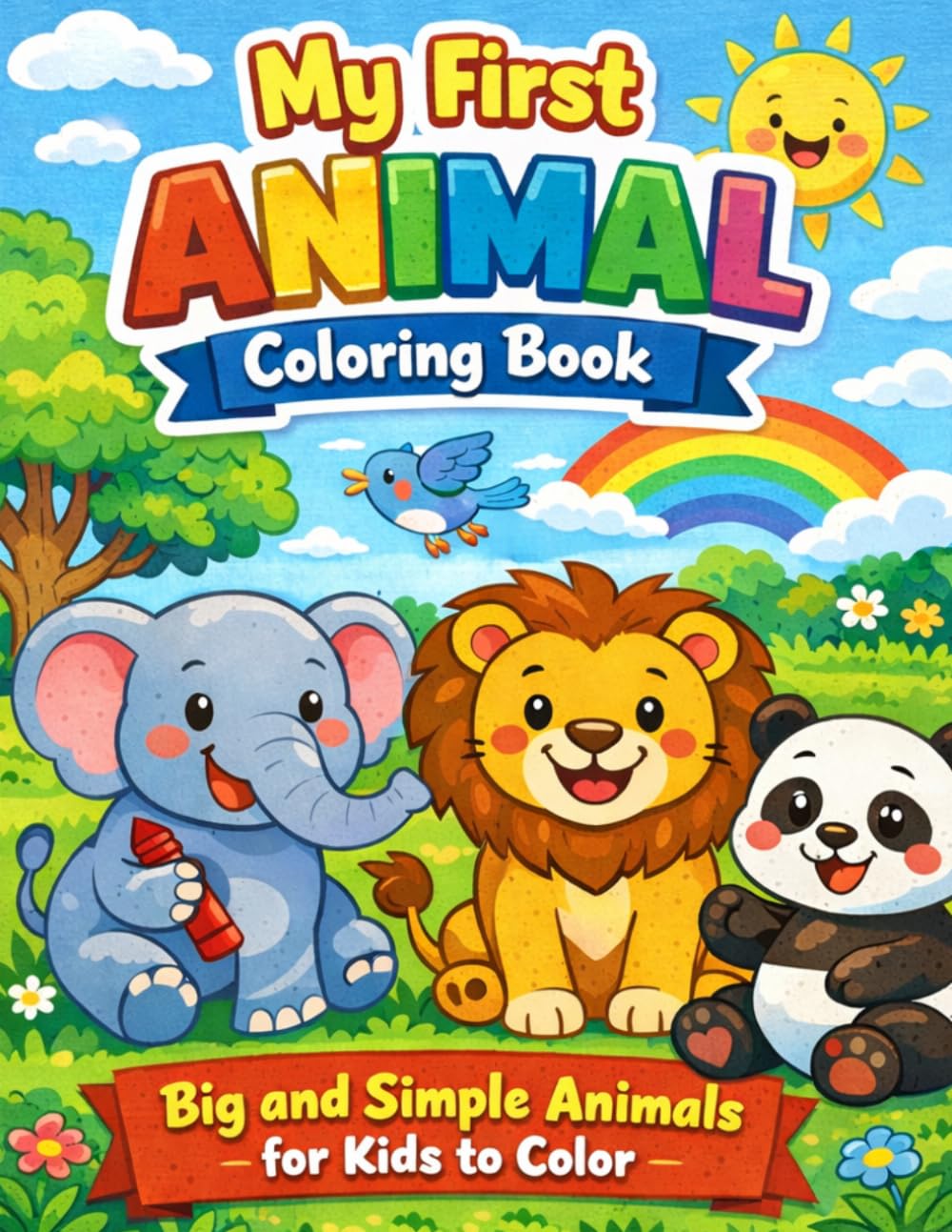 My First Animal Coloring Book: Big and Simple Animals for Kids to Color
