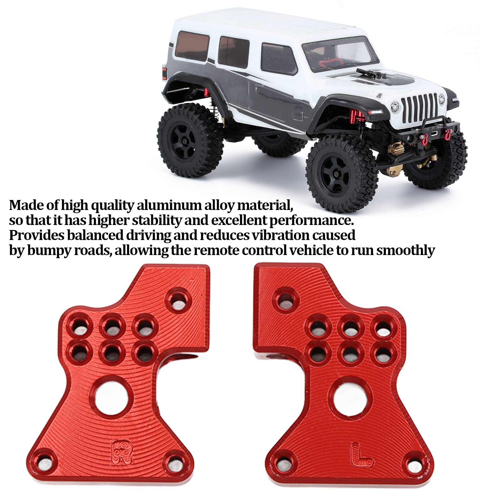 VGEBY 2pcs Aluminum Alloy Rear Suspension Bracket Rear Shock Tower for SCX24 1/24 RC Car(red) Sportinggoods Car Model Accessories