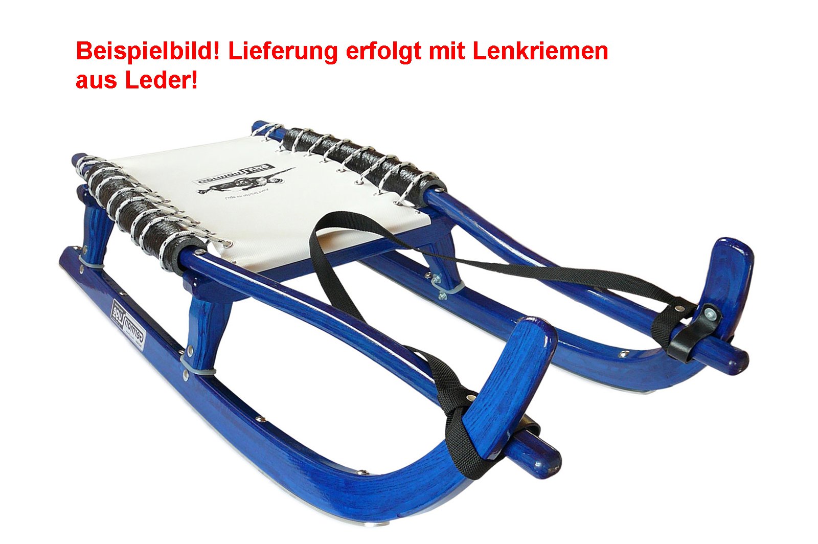 Freizeitrodel 95 blau Sitz weiß Lederlenkriemen