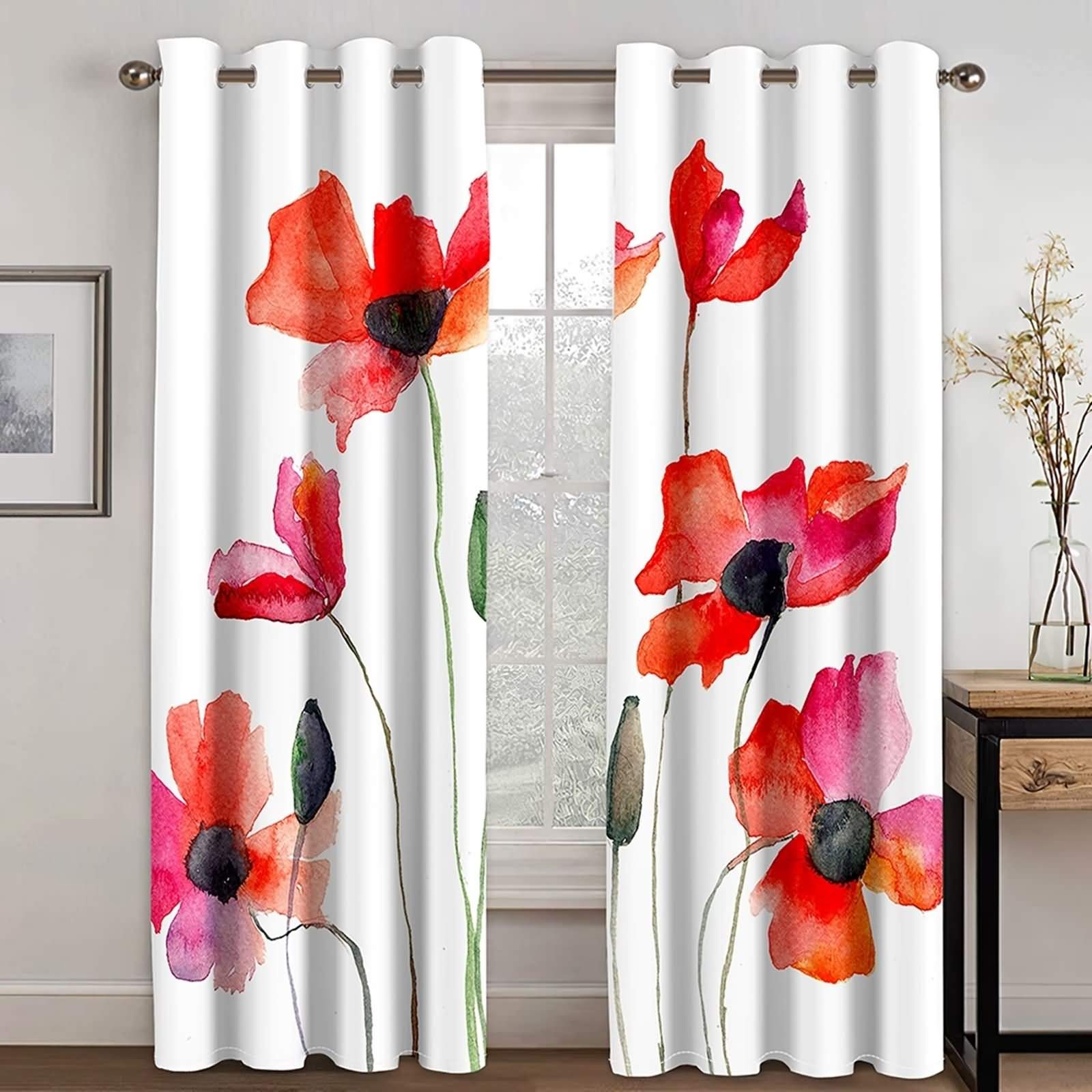 Rideaux occultants de chambre motif fleuri pour créer un cocon de fraîcheur ombragé