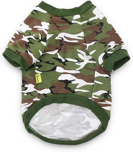 Miniatura 2 de DroolingDog Ropa para perros pequeños para niños, camisas para perros, ropa de perro del ejército, camiseta de camuflaje para perros, cachorros,
