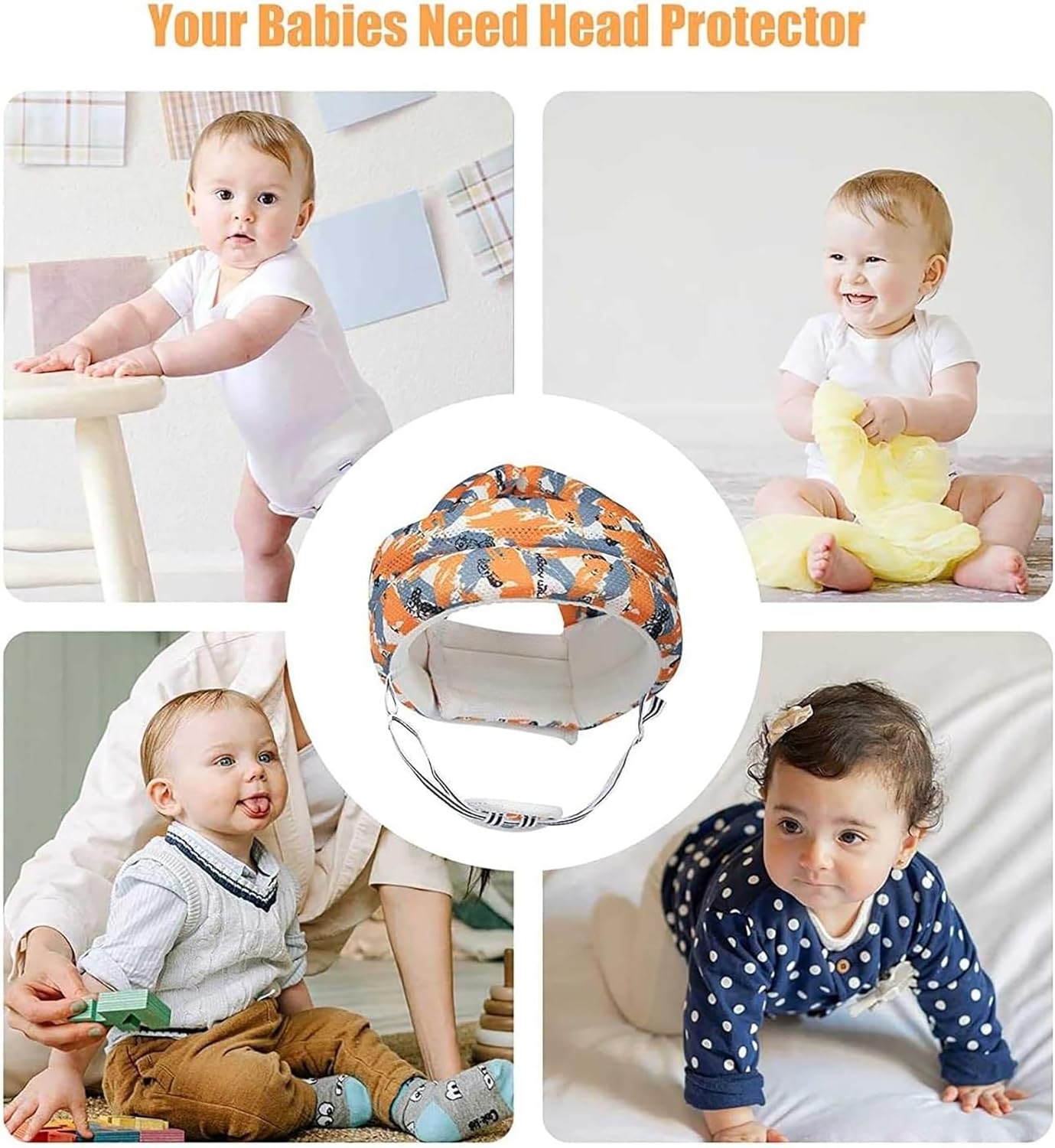 Baby Safety Helmet Toddler Children Headguard Infant Head Cushion Baby Head Protector Bead Protector for Baby Crawling Protector de cabeza para Bebes